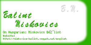 balint miskovics business card